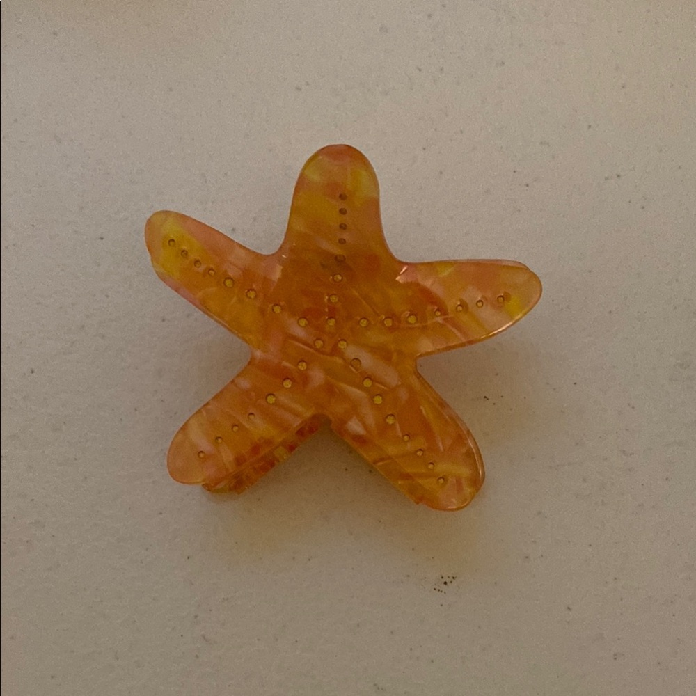 Orange Starfish Hair Clip